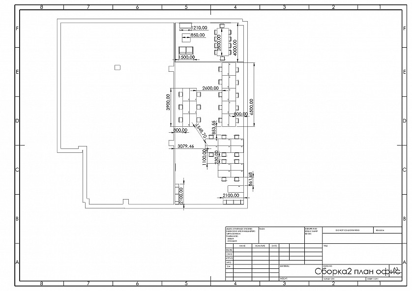 план розташування меблів в офісі, проектування меблів зображення 3