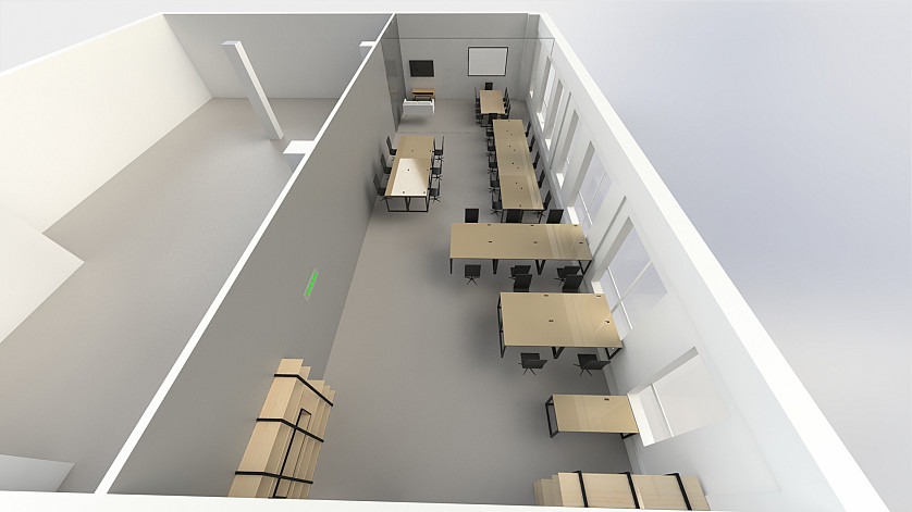 план розташування меблів в офісі, проектування меблів зображення 1